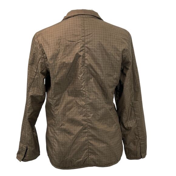 Comme Ca Ism Houndstooth Lightweight Jacket SZ OS Women's Brown Relax Classic - Picture 2 of 13